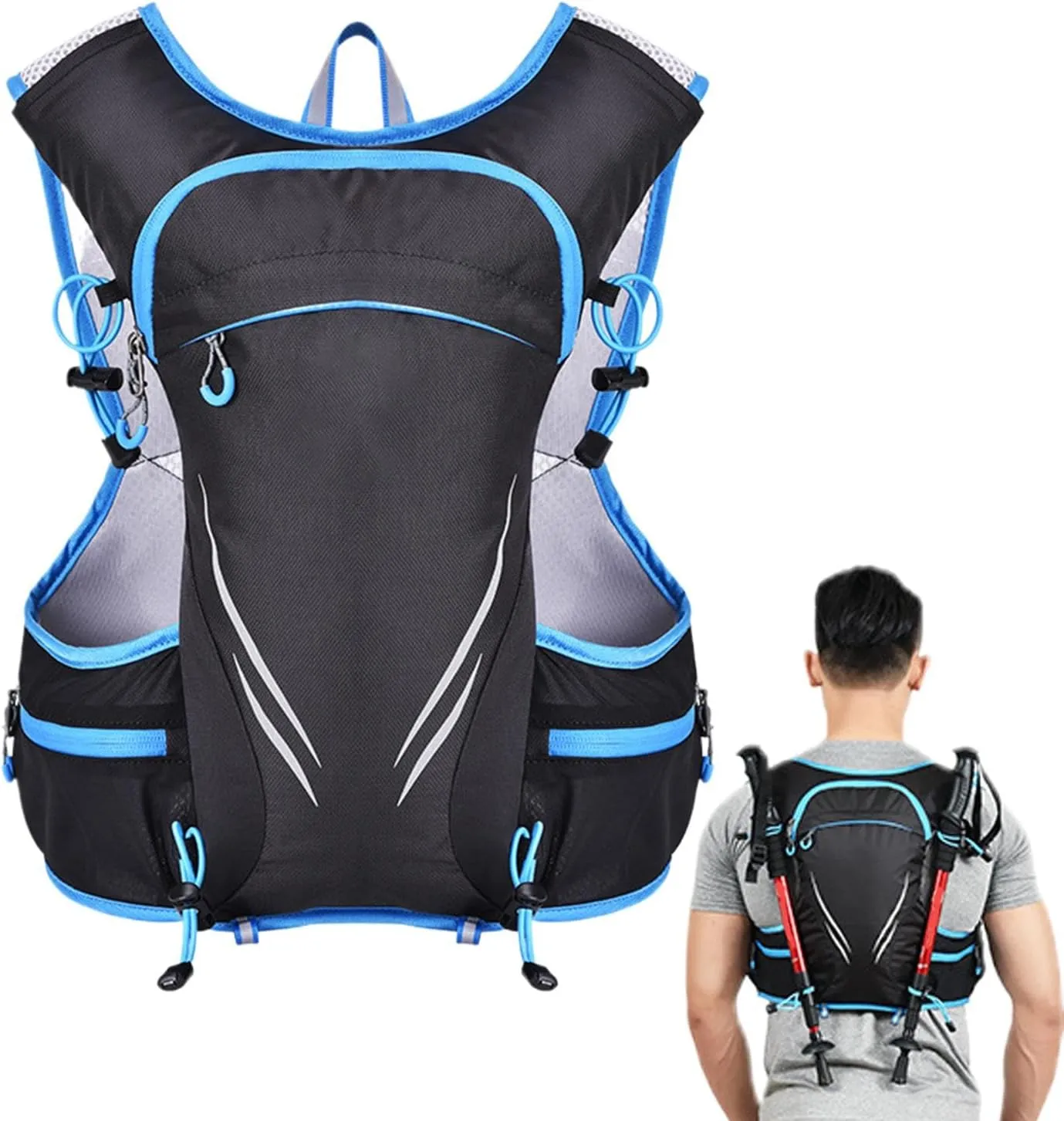Running Chest Bag | Lightweight Vest Bag for Sports,Outdoors Sports Chest Bag for Men, Large Capacity Vest Bag with Safety