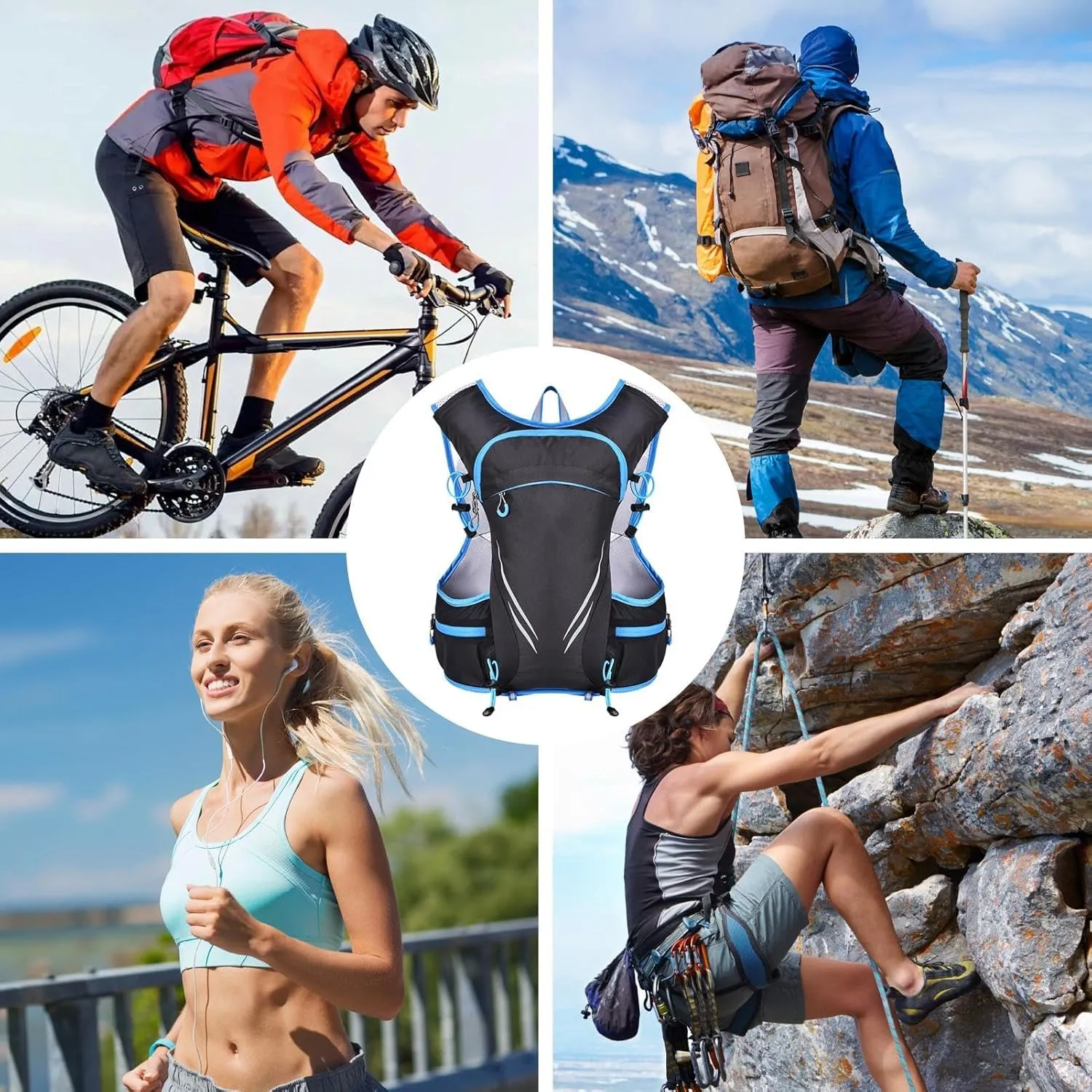 Running Chest Bag | Lightweight Vest Bag for Sports,Outdoors Sports Chest Bag for Men, Large Capacity Vest Bag with Safety