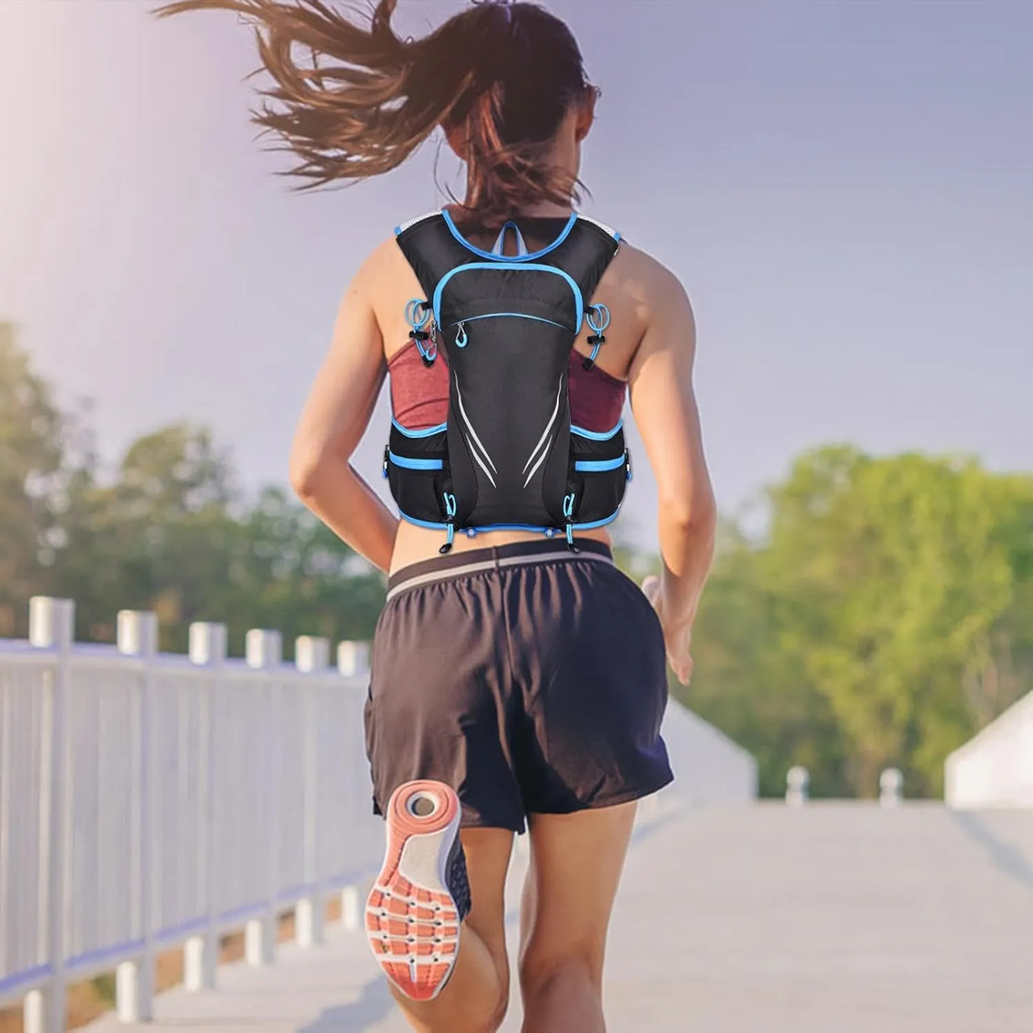 Running Chest Bag | Lightweight Vest Bag for Sports,Outdoors Sports Chest Bag for Men, Large Capacity Vest Bag with Safety