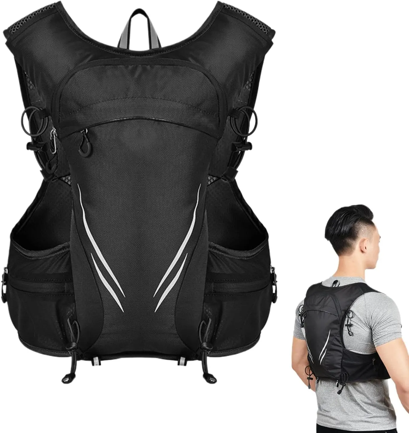 Running Chest Bag | Lightweight Vest Bag for Sports,Outdoors Sports Chest Bag for Men, Large Capacity Vest Bag with Safety