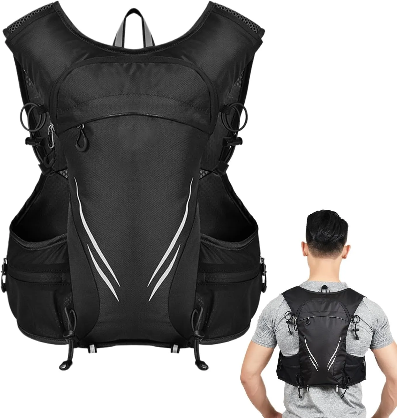 Running Chest Bag | Lightweight Vest Bag for Sports,Outdoors Sports Chest Bag for Men, Large Capacity Vest Bag with Safety