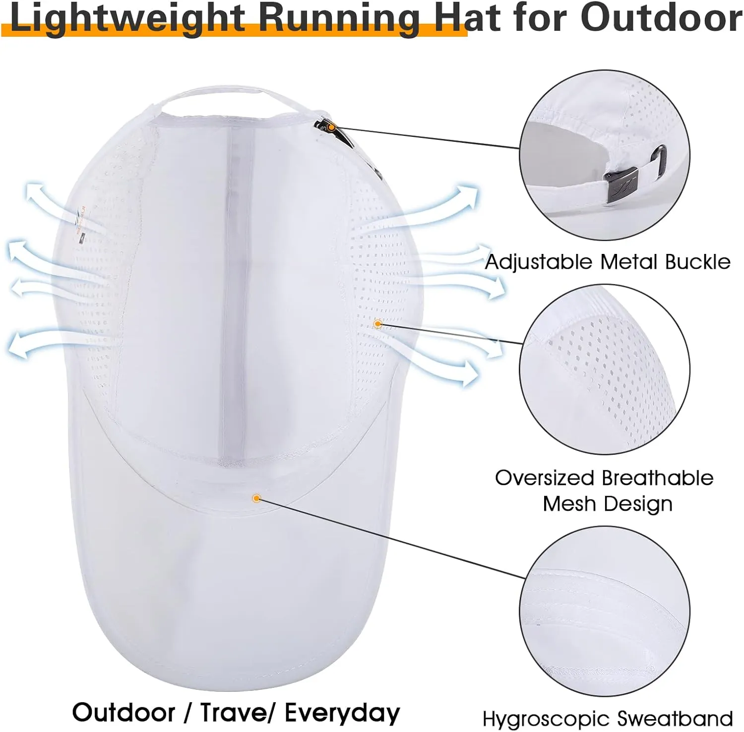 Running Hat Outdoor Quick Drying Baseball Cap Mesh Cool Workout Cap for Women and Men