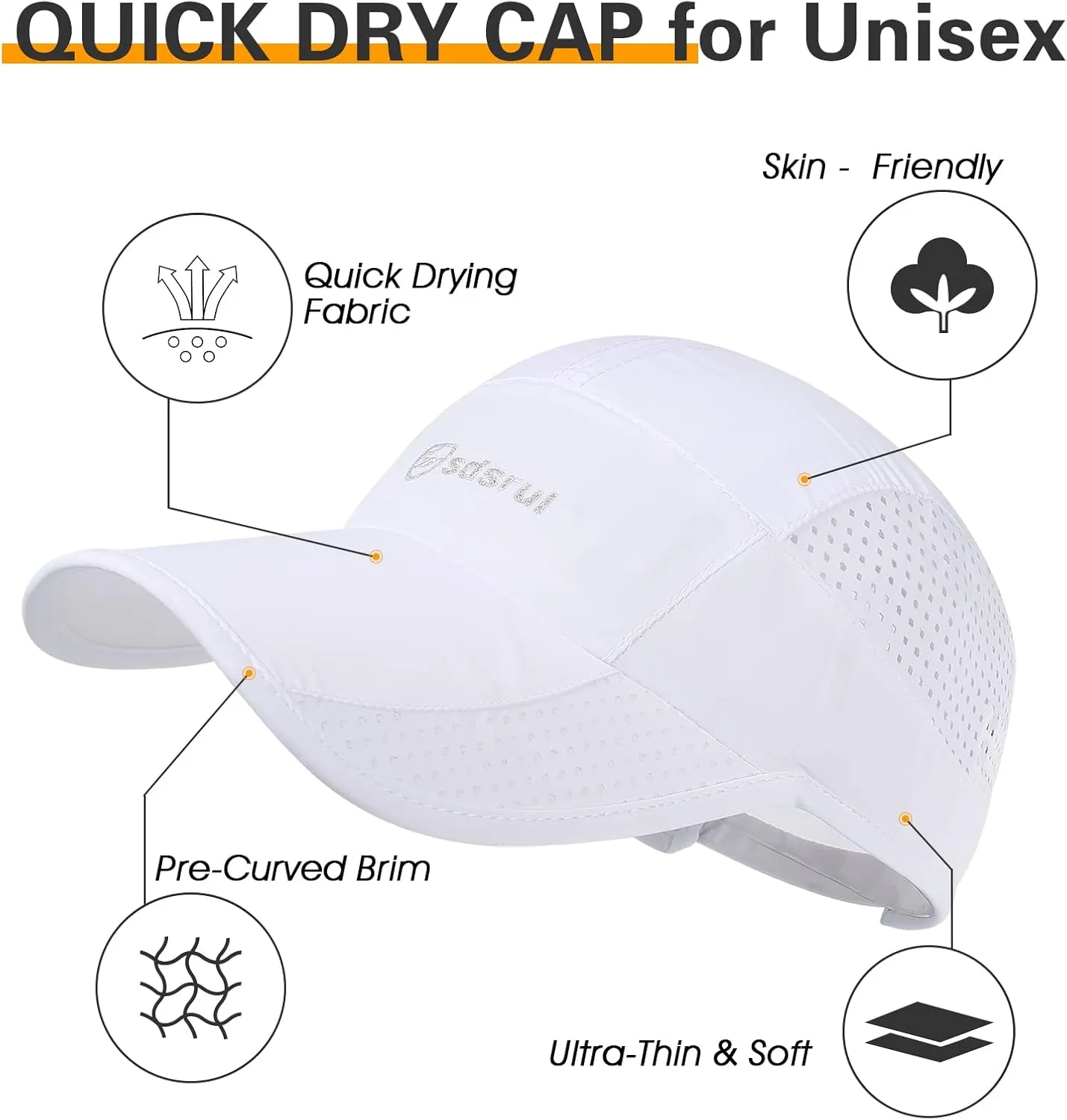 Running Hat Outdoor Quick Drying Baseball Cap Mesh Cool Workout Cap for Women and Men