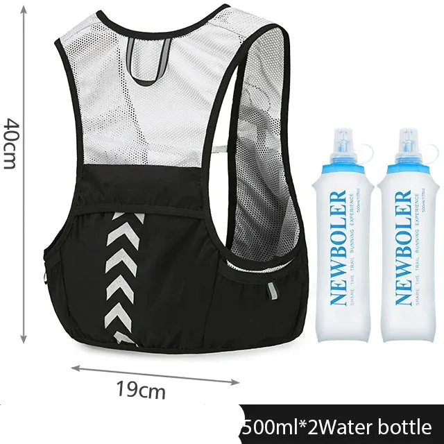 Running Hydration Backpack: 5L with 2L Water Bladder & 500ml Bottle