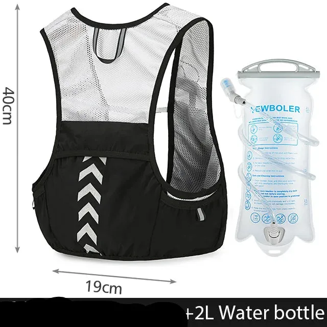 Running Hydration Backpack: 5L with 2L Water Bladder & 500ml Bottle