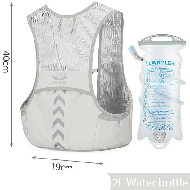 Running Hydration Backpack: 5L with 2L Water Bladder & 500ml Bottle