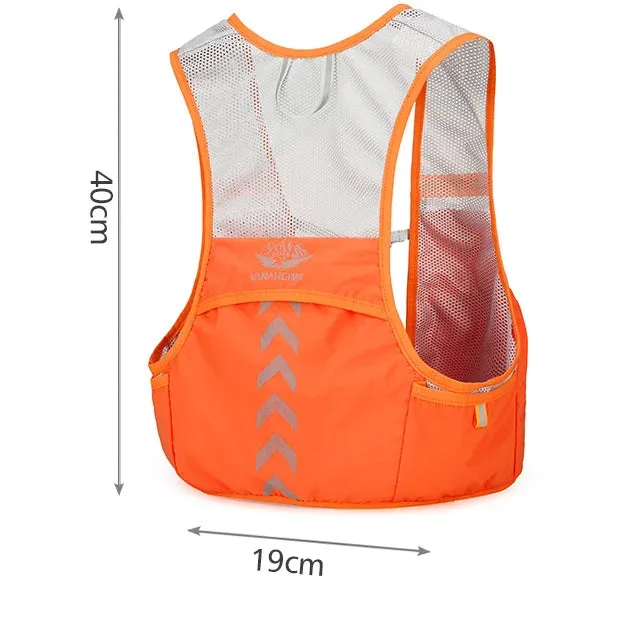 Running Hydration Backpack: 5L with 2L Water Bladder & 500ml Bottle