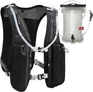 Running Hydration Vest for Women and Men. Reflective, 8 Pocket, Quick dry, Water-Resistant, Breathable, Adjustable Backpack for Runs, Hiking, Cycling, Trails, Marathons