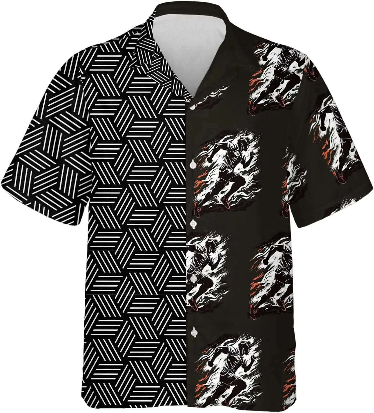 Running Marathon Hawaiian Shirts for Men - Runner Button Down Mens Hawaiian Shirts Short Sleeve Luau Beach Shirt Series 26