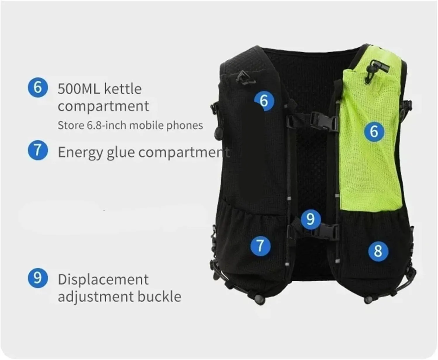 Running Vest Lightweight Backpack Running Vest Nylon Hydration Pack Bag Cycling Marathon Portable Ultralight Hiking 5L for Running
