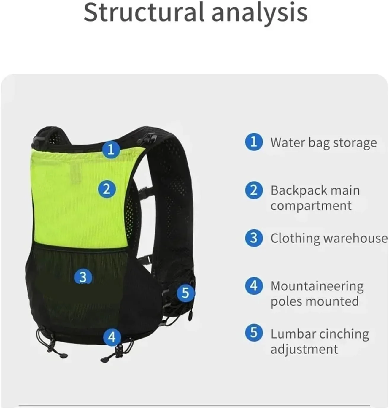 Running Vest Lightweight Backpack Running Vest Nylon Hydration Pack Bag Cycling Marathon Portable Ultralight Hiking 5L for Running