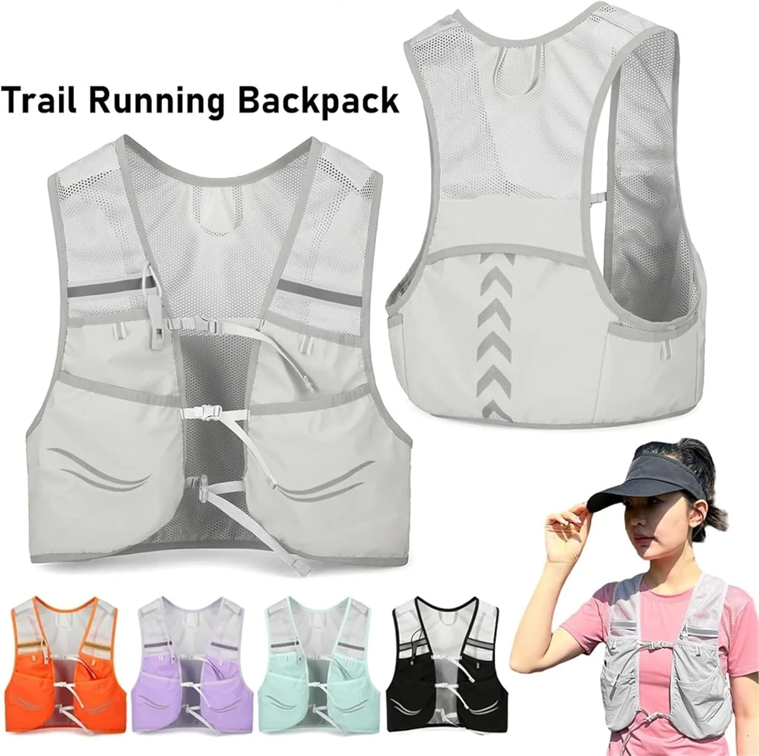 Running Vest Outdoor Trail Running Backpack Running Bag Women Men Running Race Hydration Vest for Bicycle Marathon Hiking for Running