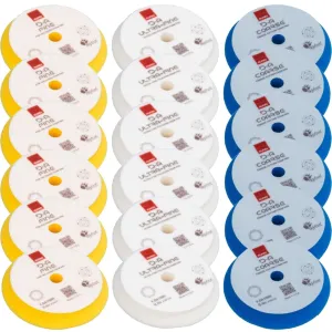 RUPES D-A Series 6" Orbital Foam Polishing Pads Bundle - Includes 6 Fine, 6 Ultra Fine and 6 Coarse Foam Pads - Tailored to Meet The Diverse Needs of Automotive Detailing