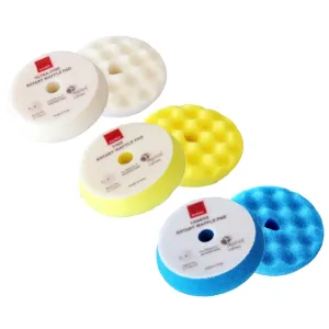 RUPES WF Series 3.5" Rotary Waffle Foam Pads Bundle - Includes 2 Coarse, 2 Fine and 2 Ultra-Fine Foam Pads - Tailored to Meet The Diverse Needs of Automotive Detailing