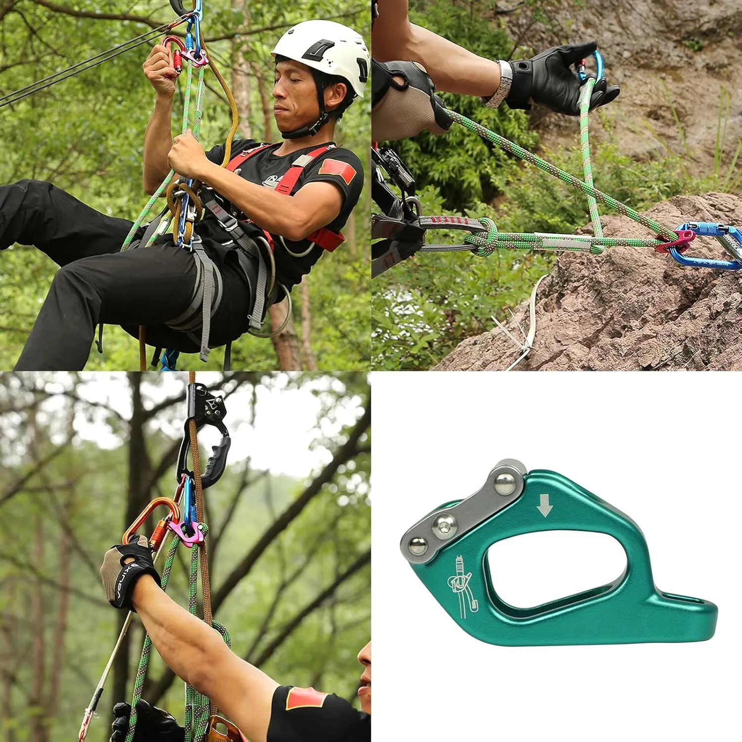 Rusts Rope Adjuster Climbing Descender for Rock Climbing Ergonomic Climbing Device for Rappelling & Ascending