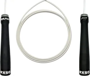 RX Smart Gear RapidFit Jump Rope | Adjustable Jumping Rope w/Ergonomic Dual Bearing Handles, Fitness Skipping Rope for Exercise, Workout, Sports Training