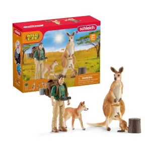 Schleich Wild Life 9-Piece Australian Animal Toy Playset for Boys and Girls Ages 3 , Outback Adventure with Kangaroo Toys