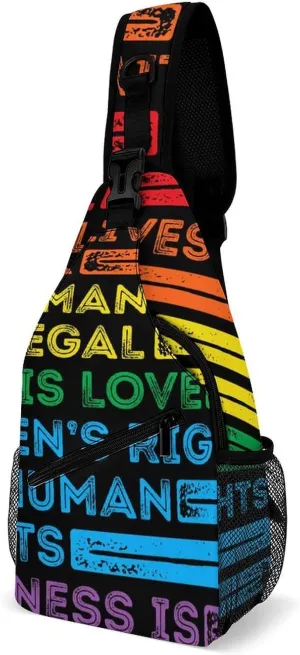 Science-is-real-print Crossbody Sling Backpack, Shoulder Bag Chest Bag for Travel Sport Running