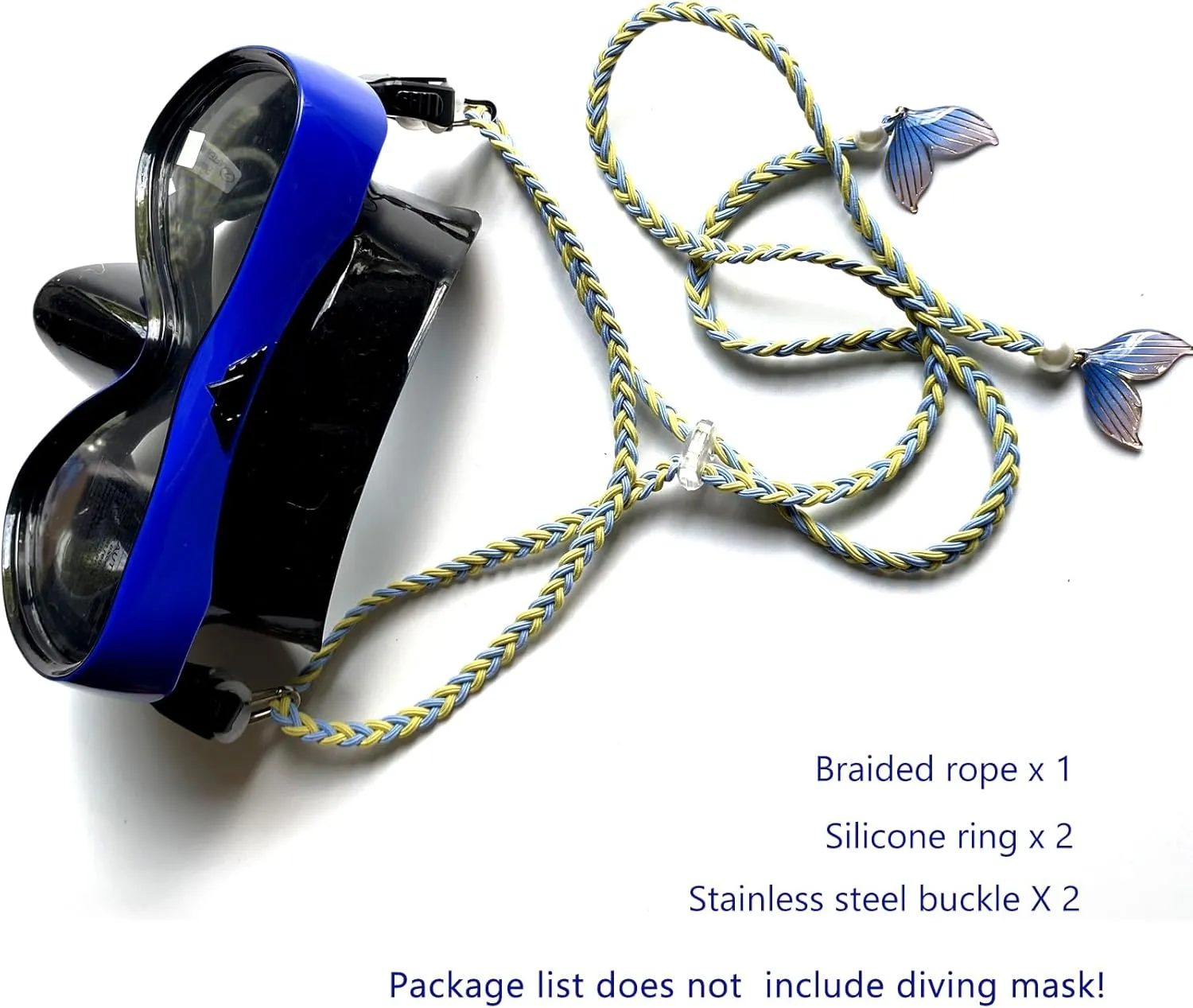 Scuba Mask Strap, Elastic Braided Bungee Rope Mask Straps Replacement