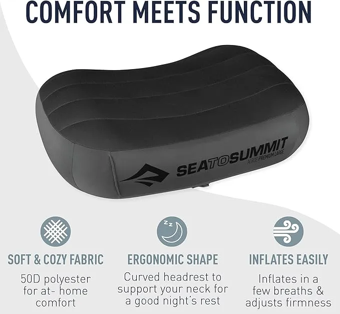 Sea to Summit Aeros Premium Inflatable Travel Pillow, Large (16.5 x 11), Magenta