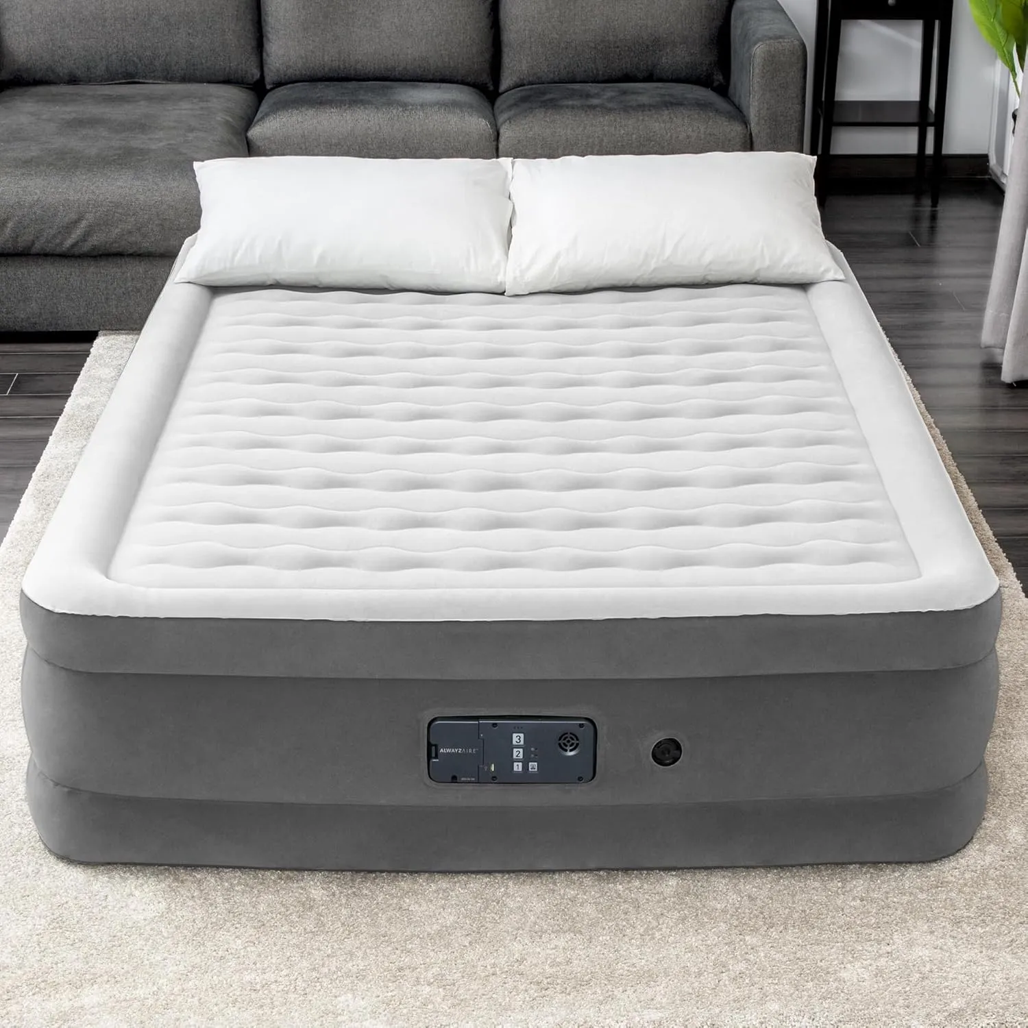 Sealy: AlwayzAire 18" Airbed - Queen - Built-in Comfort Pump, Inflatable Matress, USB Charge, Wave Beam Construction, Adjustable Firmness, Storage Bag