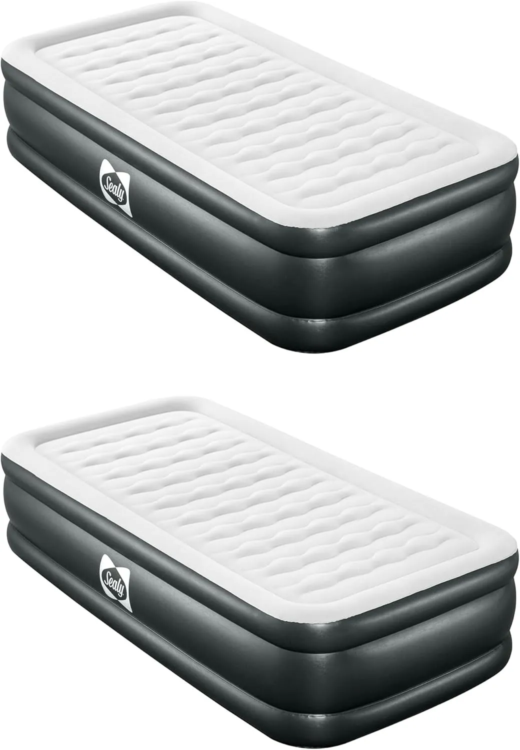 Sealy Tritech 18" Twin-Sized Inflatable Air Mattress Bed with Built-in Pump, Storage Bag, and Repair Patch, for Indoor and Outdoor Use (2 Pack)