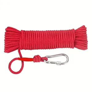 SEDLAV 787.40 Inch (20 m) Heavy-Duty Magnet Fishing Rope – Nylon Rope for Magnet Fishing with Snap Hook – RED 20m Magnet Fishing Rope for Magnet Hook (20m)