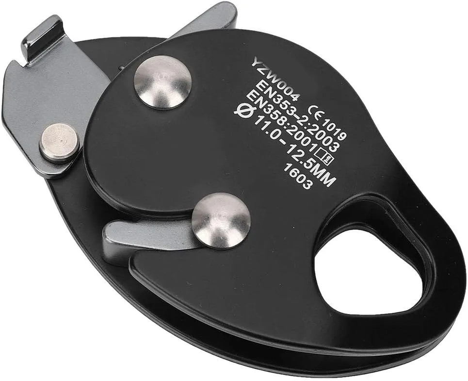 Self Braking Stop Descender Clamp Grab Rescue Rappel Ring Climbing Gear for 11-12.5mm Rope