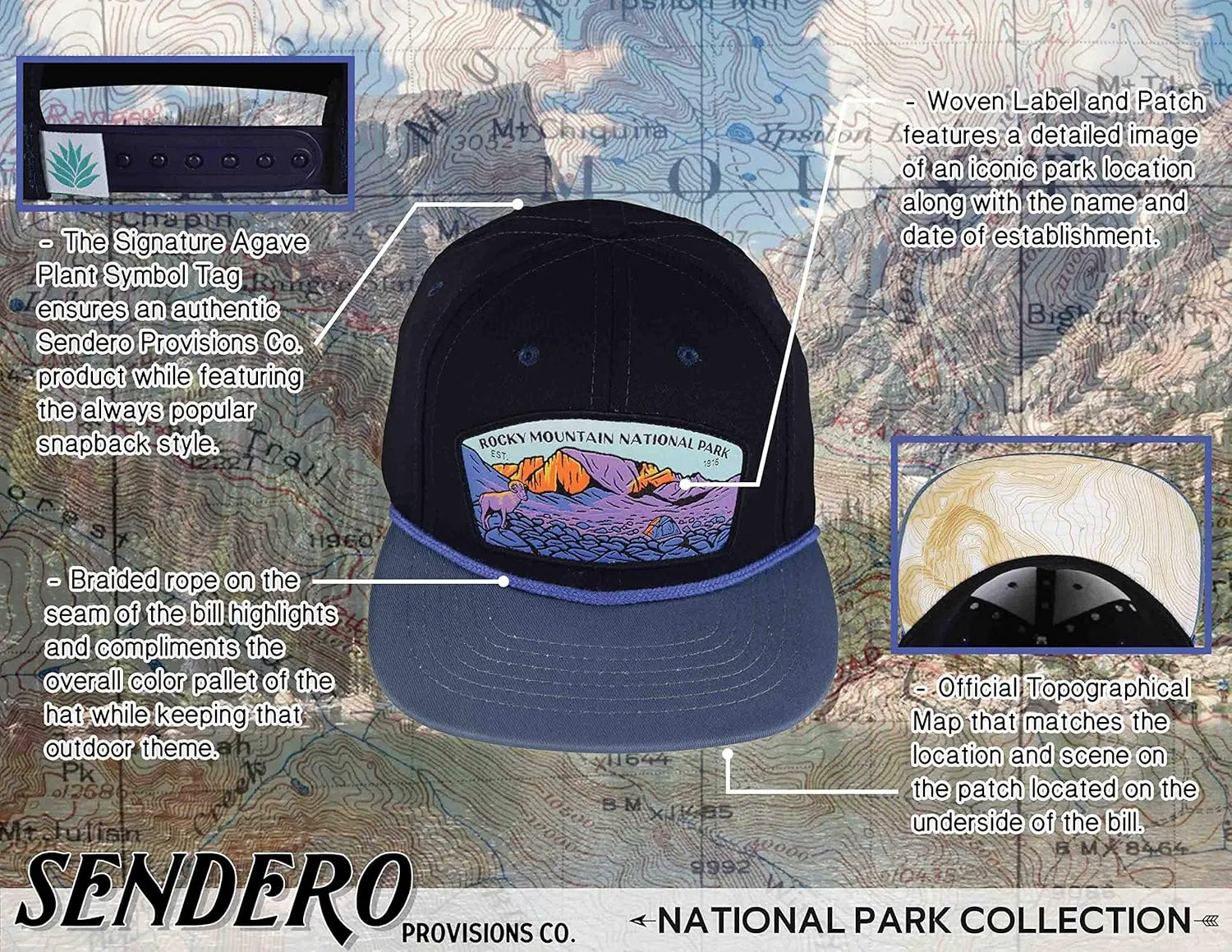 Sendero Provisions Co. National Park Braided Rope Hat Snapback Collection