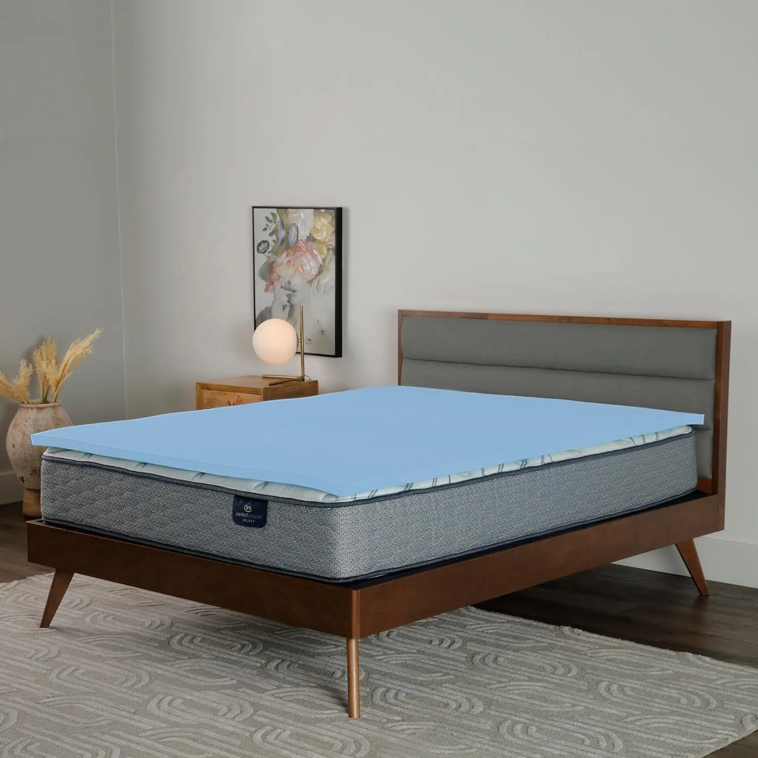 Serta Comfort Cool Memory Foam Mattress Topper, 1.5 Inch, Full
