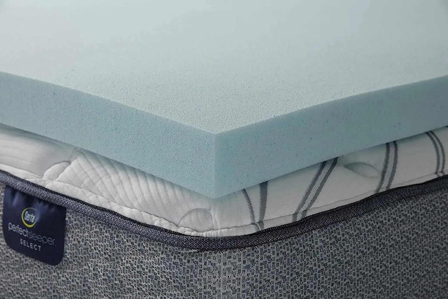 Serta ThermaGel Cooling, Pressure-Relieving Memory Foam Mattress Topper, 3 Inch, Twin XL,Blue