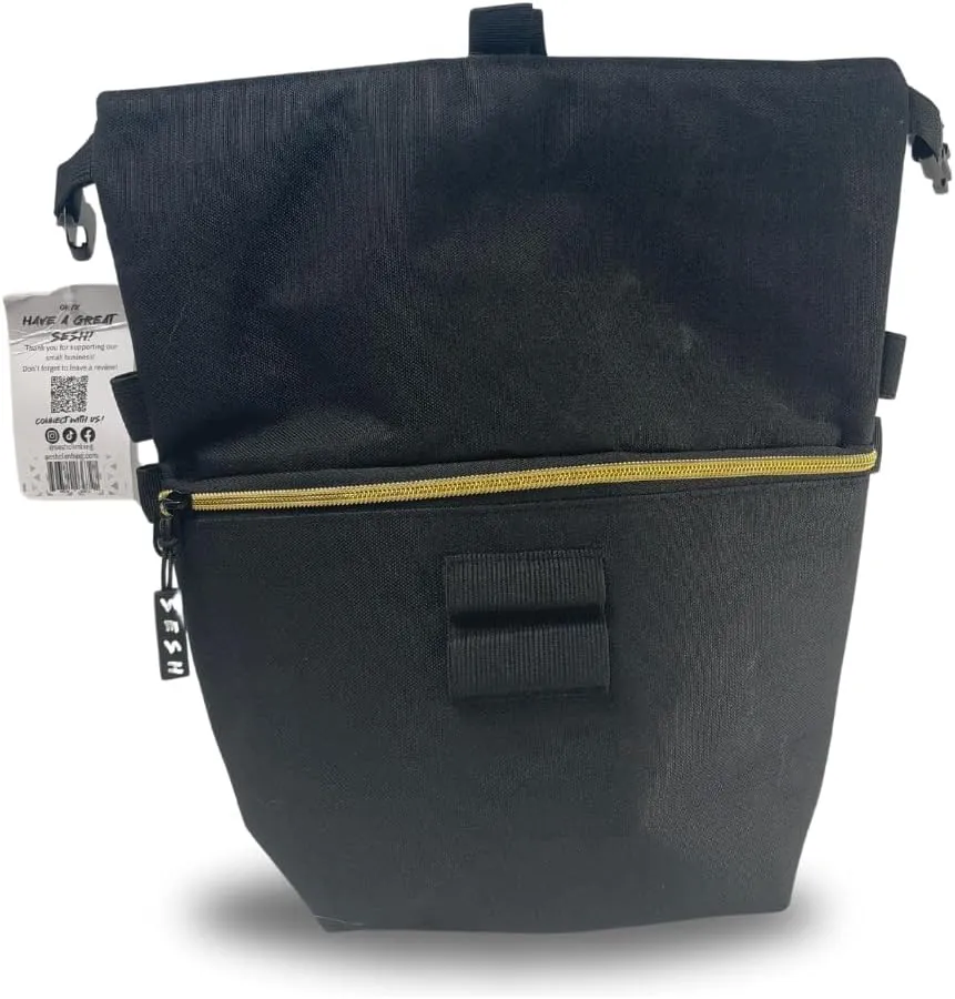 SESH Chalk Bucket - Large Size Chalk Bag for Climbing & Bouldering with Magnetic Closure, 4 Brush Holders, & 2 Side Pockets with Mesh Organizer - Durable