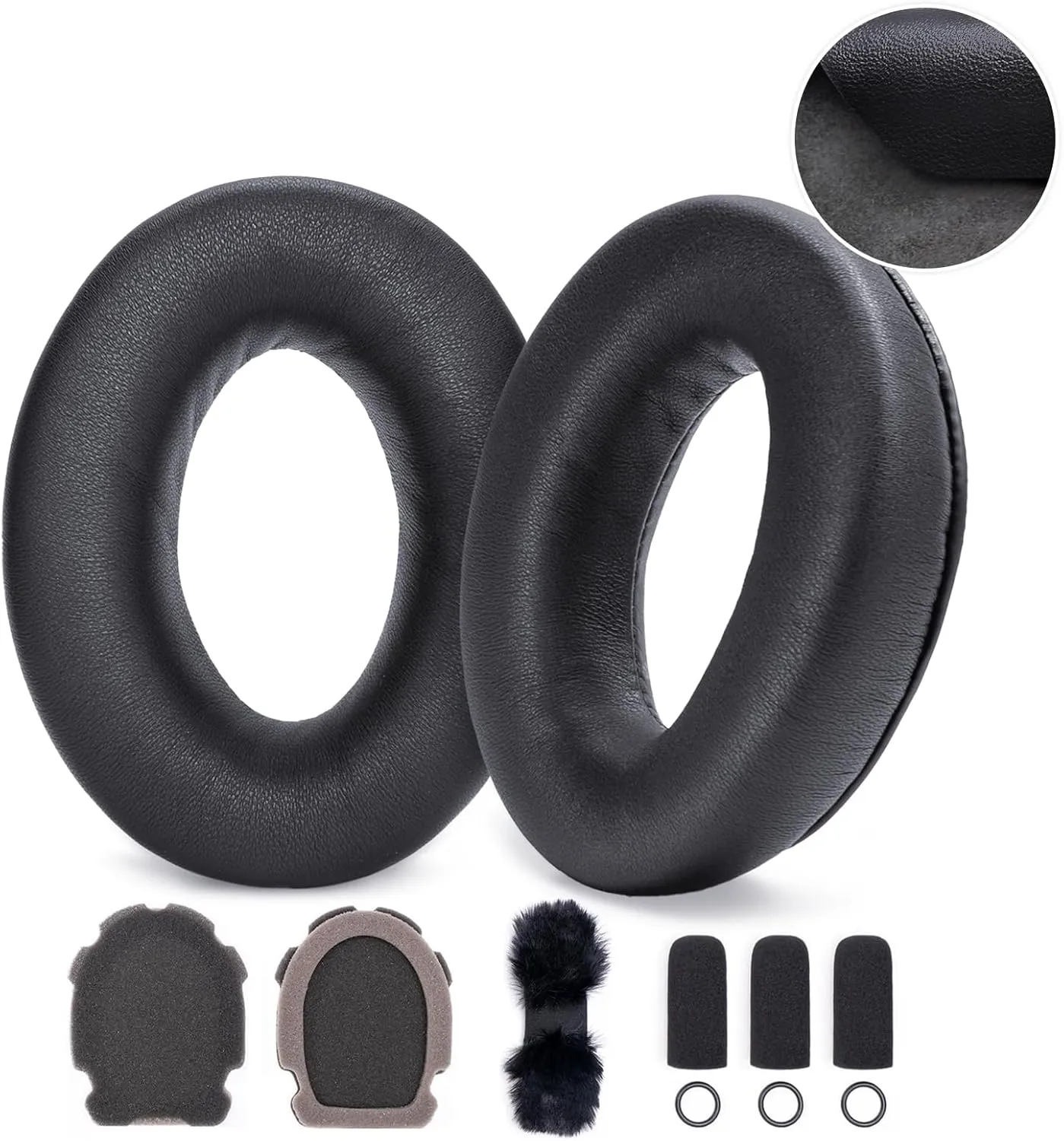Sheepskin Leather Refresher Kit Ear Pads Mic Muff Windscreen Headband Pad Compatible with Bose A20 X A10 Aviation Headset Headphone (Refresher Kit)
