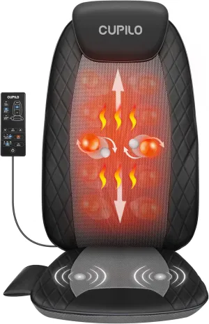 Shiatsu Back Massager with Heat, Deep Tissue Massage Chair Pad, Back Support Inflatable Flap Chair Massage Seat Cushion, Stress Relief, Ideal Gifts for Women Men,Dad,Mom