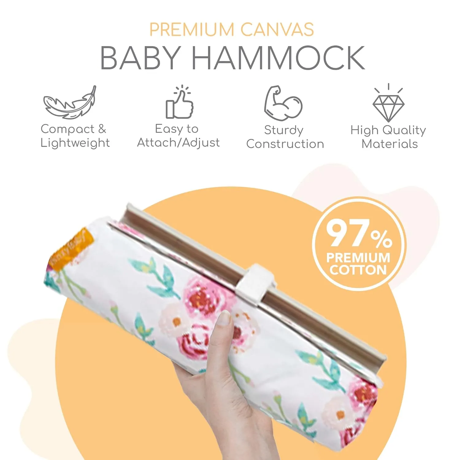 Shopping Cart Hammock for Infants and Toddlers, Cart Seats for Babies, for All Car Seat Models, Grocery Cart Hammock for Baby, Capacity of up to 50 lbs, Full Bloom