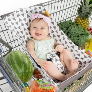 Shopping Cart Hammock for Infants and Toddlers, Cart Seats for Babies, for All Car Seat Models, Grocery Cart Hammock for Baby, Capacity of up to 50 lbs, Triangles