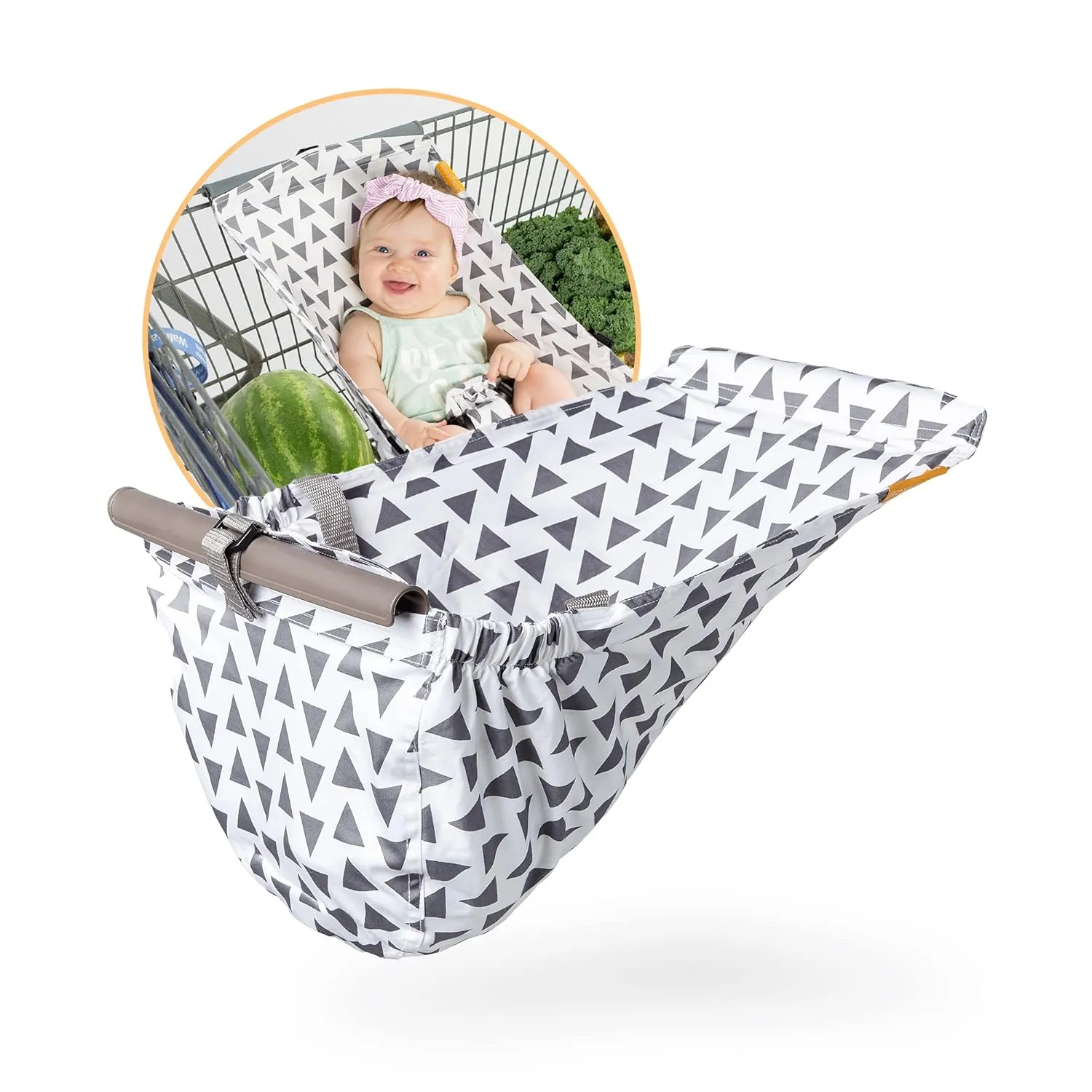 Shopping Cart Hammock for Infants and Toddlers, Cart Seats for Babies, for All Car Seat Models, Grocery Cart Hammock for Baby, Capacity of up to 50 lbs, Triangles