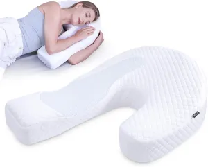 Side Sleeper Pillows for Adults, Memory Foam U Shaped Pillows for Neck Pain Relief, Cervical Neck Pillow for Side Sleepers with Removable Washable Pillowcase (Upgraded Version)