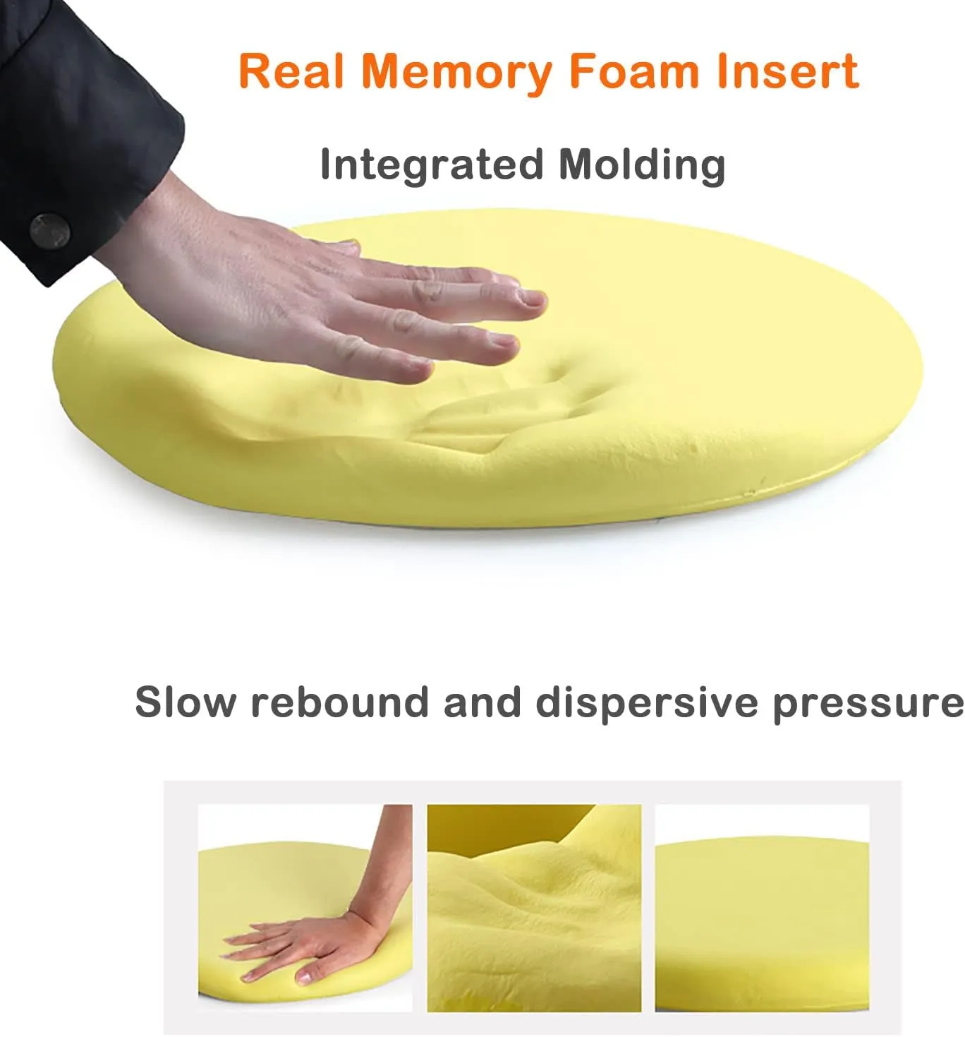Sigmat Memory Foam Seat Cushion Anti-slip Soft Round Stool Cushion Chair Pad 13 Inch Coffee
