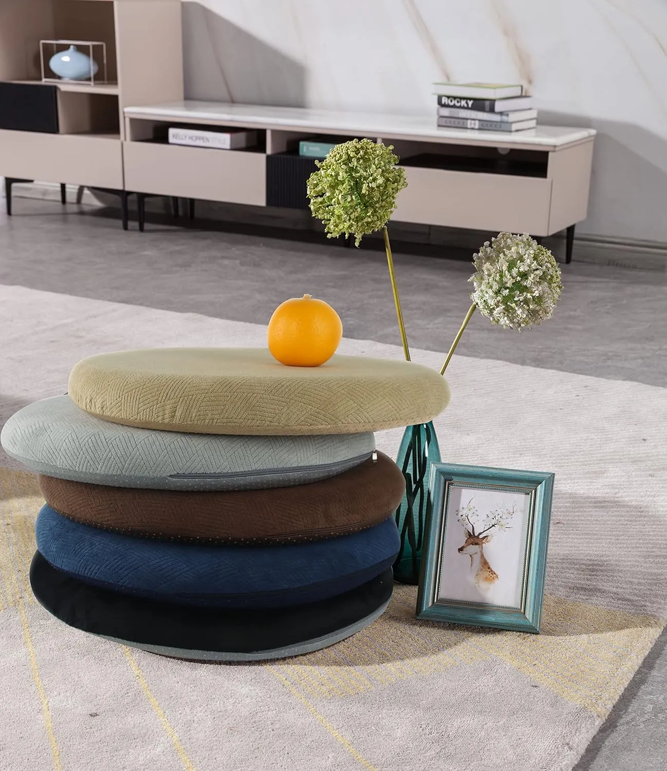 Sigmat Memory Foam Seat Cushion Anti-slip Soft Round Stool Cushion Chair Pad 13 Inch Coffee