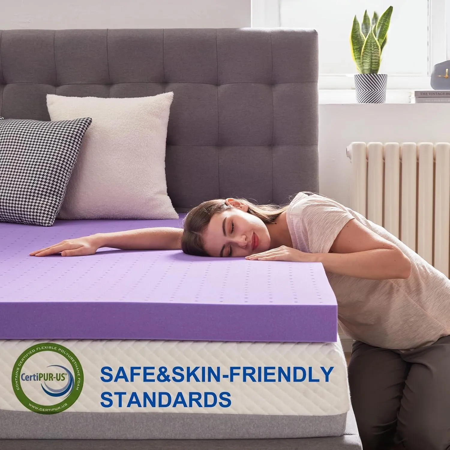 SINWEEK Mattress Topper Twin XL, 2 Inch Gel Memory Foam Mattress Topper College Dorm Ventilated Soft Mattress Pad, Bed Topper, CertiPUR-US Certified