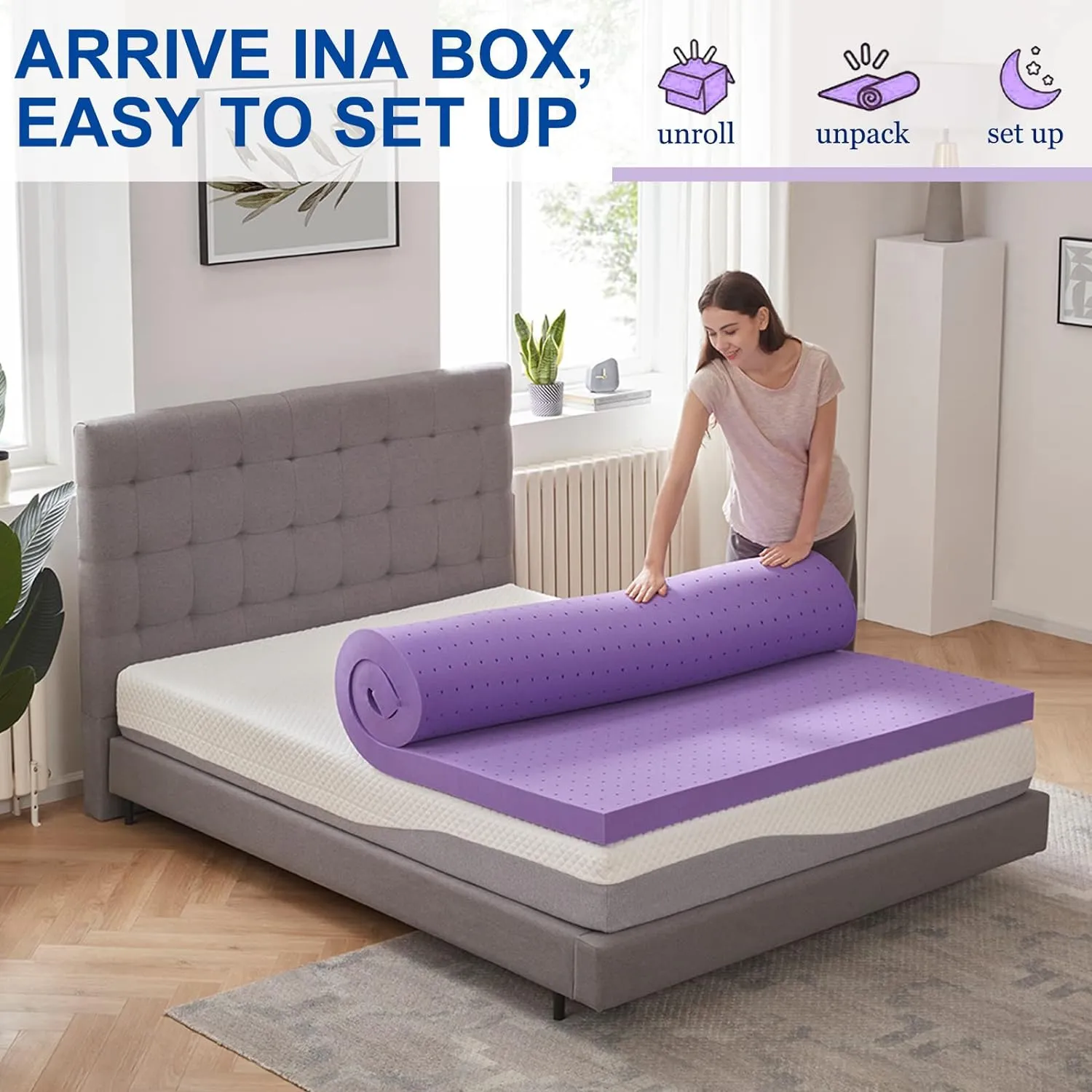 SINWEEK Mattress Topper Twin XL, 2 Inch Gel Memory Foam Mattress Topper College Dorm Ventilated Soft Mattress Pad, Bed Topper, CertiPUR-US Certified