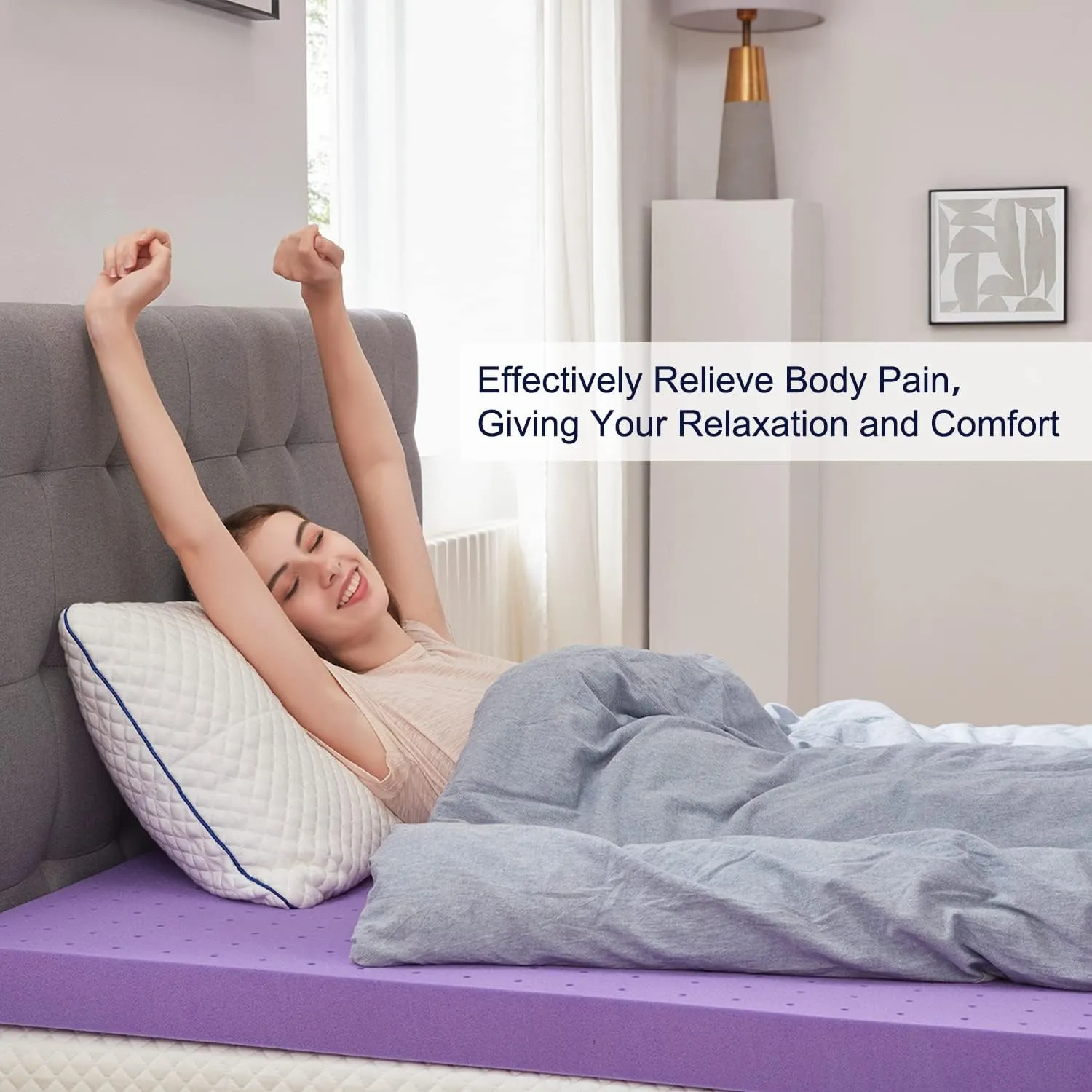 SINWEEK Mattress Topper Twin XL, 2 Inch Gel Memory Foam Mattress Topper College Dorm Ventilated Soft Mattress Pad, Bed Topper, CertiPUR-US Certified
