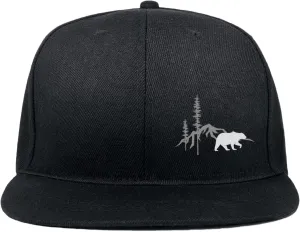 Skull Hat Snapback Hats for Men Boys Skeleton Cap Black Flat Bill Brim Trucker Snap Backpack Hat