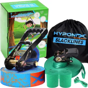 Slackline Kit 70' with Training Line – Slack Lines for Backyard Fun, Balance Rope for Kids & Adults, Dual Gear Ratchet, Heavy-Duty 440lbs Rating, Easy Setup, Includes Carrying Bag & Giftable Box