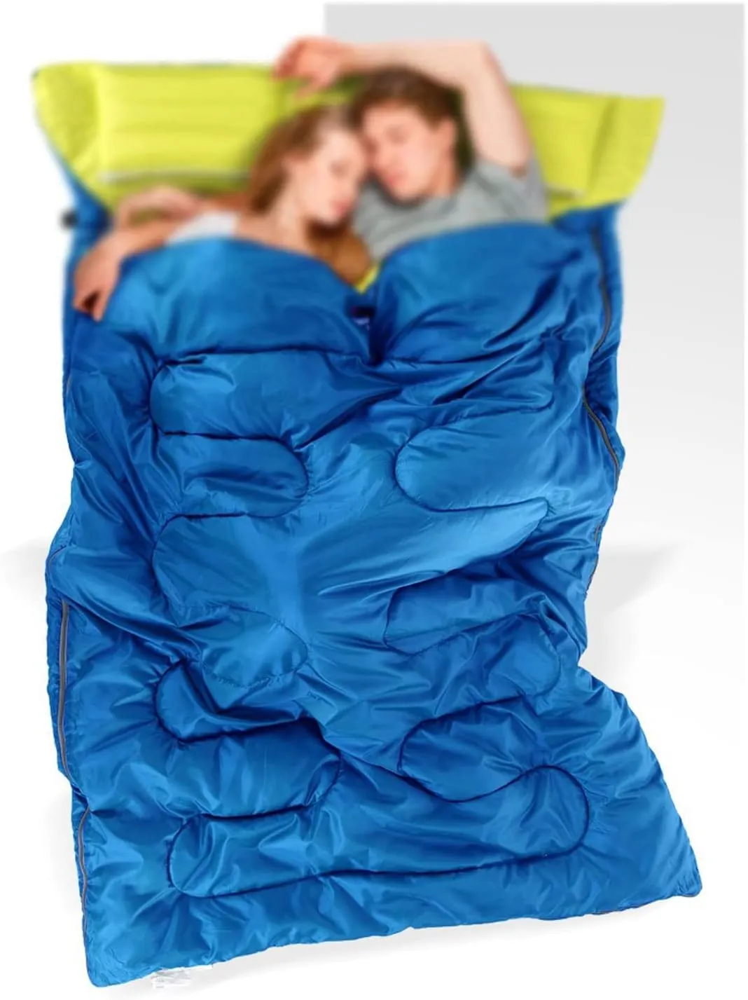 Sleeping Bags 2 Person Winter Sleeping Bag Inflatable Ultra Light Cotton Down Padding Outdoor Sleeping Bag