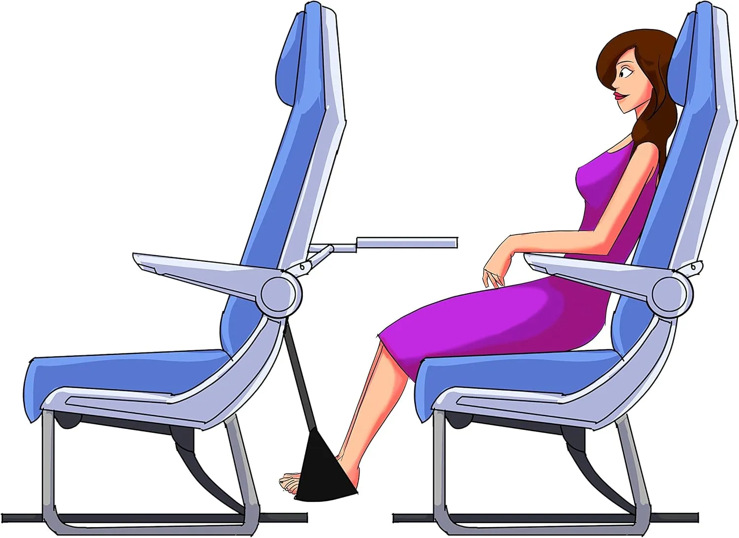 Sleepy Ride - Airplane Footrest Made with Premium Memory Foam - Airplane Travel Accessories - Helps to Prevent Swelling and Soreness - Provides Relaxation and Comfort (Purple)