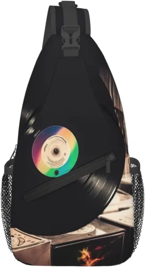 Sling Bags for Women Men Vinyl Records Sling Backpack Adjustable Belt Bum Bags Fanny Pack for Travel Sports Running Hiking Waist Packs