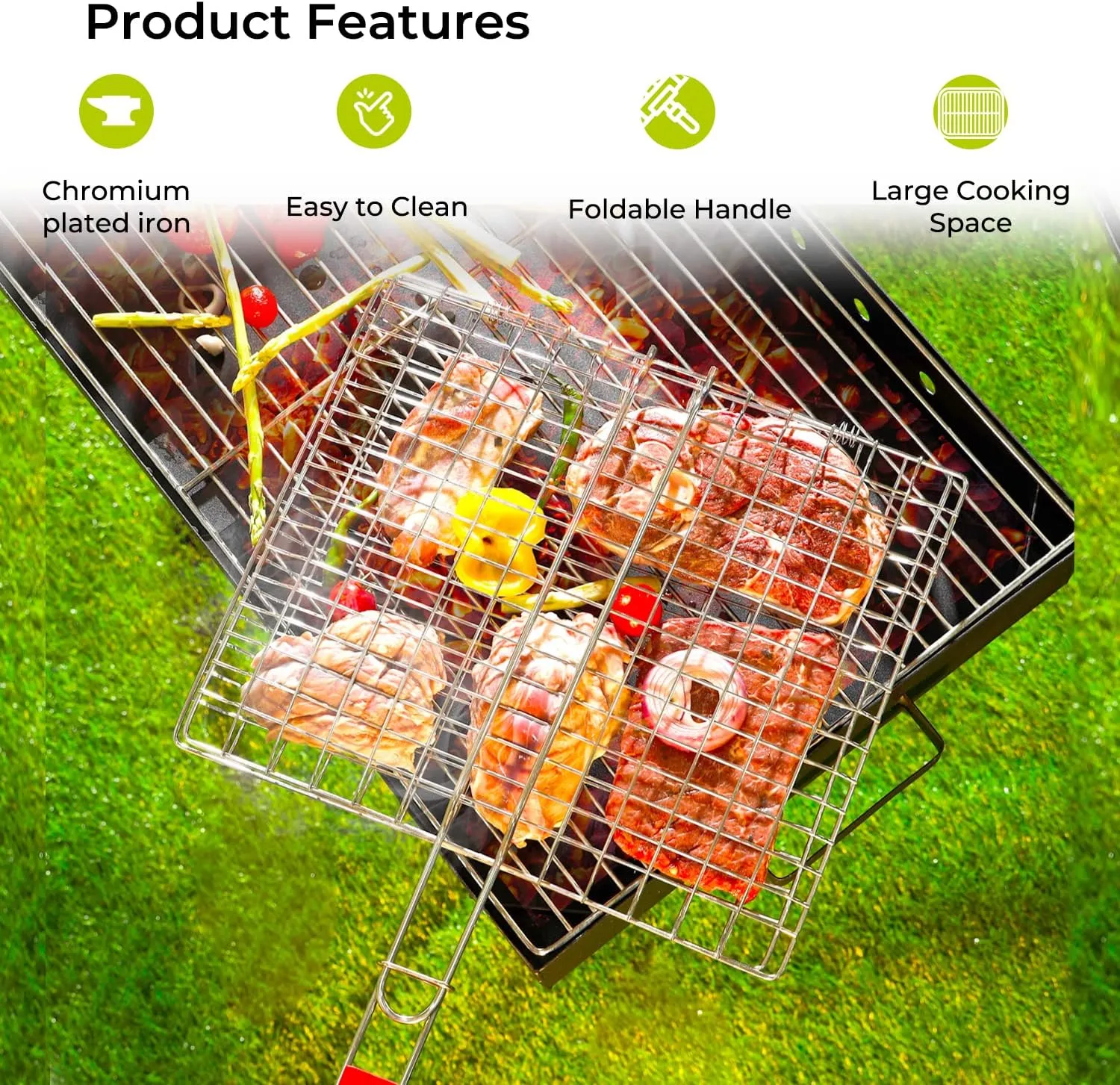 (Small Bbq Stainless Hand Size). Grill Retro-inspired Steel Limited-time offer