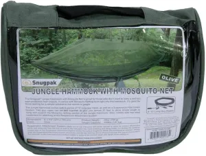 Snugpak Jungle Hammock with Mosquito Net, Lightweight Parachute Nylon, Includes 2 Steel Carabiners, Supports 400 Pounds